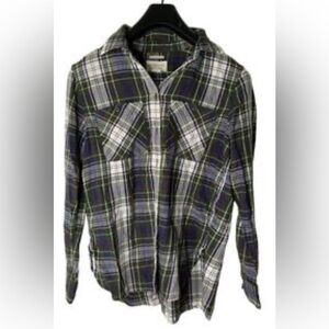 Denim & Supply Ralph Lauren Women's Plaid Shirt - Black and Green